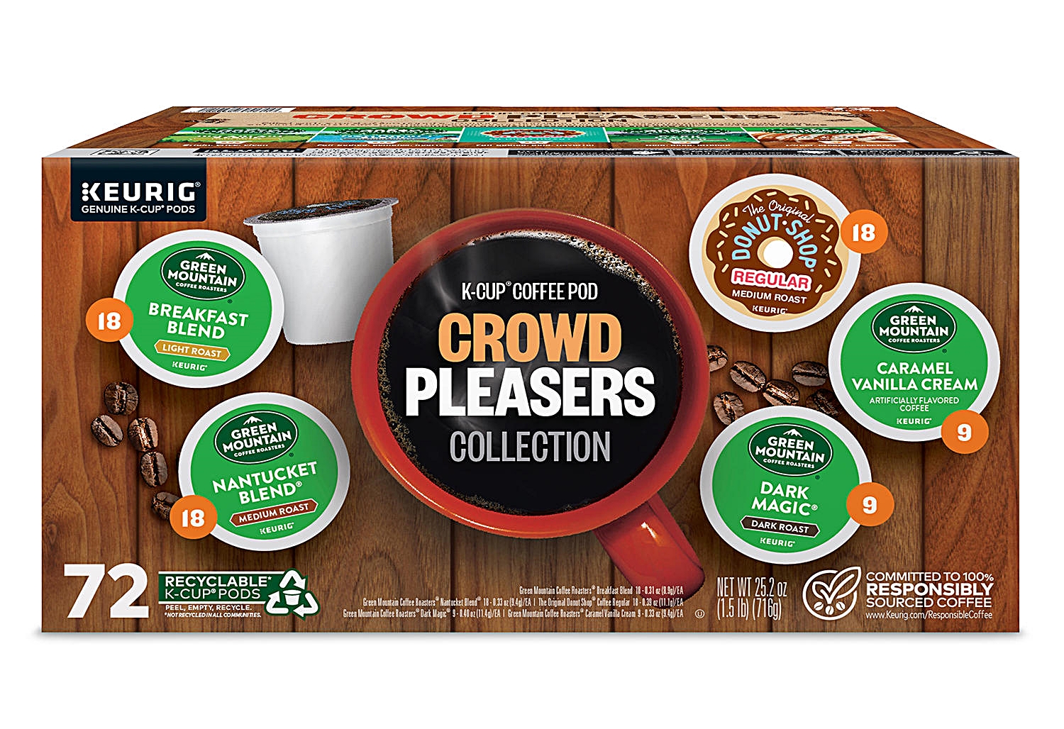 (image for) Keurig Crowd Pleasers K-Cup Pod Coffee Variety Pack (72 ct.)